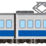 青い電車のイラスト